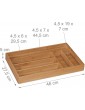 Relaxdays Cutlery Tray 6 Compartments Bamboo Cutlery & Kitchen Utensils Slim Drawer Box 5 x 27.5 x 46 cm Natural - B08VDDKRDSO