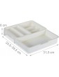 Relaxdays Cutlery Tray Extendable 7 Compartments for Silverware & Kitchen Utensils HWD 6x23.5x31.5 cm White 10027748 49 - B084X82Q2SB