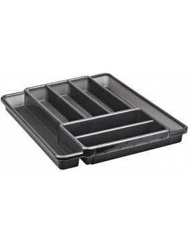 Rotho Domino Cutlery tray with 7 compartments Plastic PP BPA-free anthracite 39,7 x 34,1 x 5,1 cm - B01M04XLZVA
