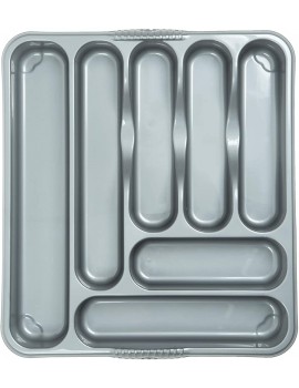Set of 2 Silver High Grade Plastic Large Cutlery Tray | Kitchen Utility Storage Organisers | Sink Basin Cleaning | Plastic Cutlery Draw Storage Stand Holder - B0B28ZMJK7W