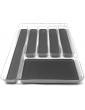 Space Home Anti-Slip Acrylic Cutlery Drawer Tray Cutlery Tray for Drawer Drawer Divider 5 Compartments 32 x 39,7 cm Strong and Versatile - B091N16BJ9P