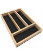 Space Home Natural Wood Cutlery Drawer Tray Cutlery Tray for Drawer Drawer Divider Wooden Organiser 4 Compartments 32 x 22 x 3.5 cm Strong and Versatile - B081NLM7BHQ