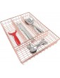 Space Home Wire Mesh Cutlery Drawer Tray Cutlery Tray for Drawer Drawer Divider Mesh Organiser 4 Compartments 36 x 26 x 5 cm Strong and Versatile - B09H7BJQV7G