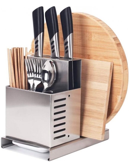 Utensil Holder Durable Multi-function Stainless Steel Kitchen Rack Knife Fork Cutting Board Kitchen Storage Rack Cutlery Drainer - B0B1DJMVCYU