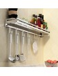 WJJ Cutlery Rack 304 Stainless Steel Kitchen Cutlery Rack Wall-mounted Perforated Free Seasoning Storage Rack Color : Without Spoon Rack Size : 30cm - B0B11T1948E