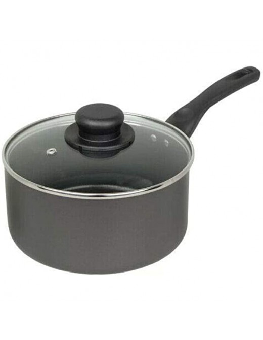 16CM Milk PAN + Glass LID Sauce Pot Tea Handle Kitchen Non Stick COOKWARE New - B095YY2VGHC