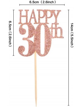 Blumomon 24Pcs 30 Cupcake Toppers Happy 30th Birthday Cake Toppers 30 Cake Topper Picks Rose Gold Birthday Cake Decoration for Birthday Party Anniversary Celebration Supplies - B08DFR7JY6P
