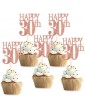 Blumomon 24Pcs 30 Cupcake Toppers Happy 30th Birthday Cake Toppers 30 Cake Topper Picks Rose Gold Birthday Cake Decoration for Birthday Party Anniversary Celebration Supplies - B08DFR7JY6P