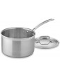 Cuisinart MCP194-20N Multiclad Pro Triple Ply Stainless Cookware 4-Quart Skillet Stainless Steel Saucepan w Cover - B009W28NLKE