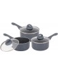 Homiu Non-Stick Saucepan Set 3-Piece Forged Aluminium Cookware Set with Tempered Glass Lids and Scratch-Resistant Nonstick Coating Includes 3 Cooking Pots with Stainless Steel Induction Base - B099691RXDN