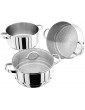 Judge JX05 Stainless Steel 3 Tier Steamer Set with 24cm 3.4L Casserole 2 Steamers and Lid Induction Ready Gift Boxed 25 Year Guarantee - B00225VZB4B
