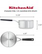 KitchenAid Stainless Steel Saucepan with Pour Spouts 1 Quart Brushed Stainless Steel - B09H8L4NZDH