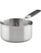 KitchenAid Stainless Steel Saucepan with Pour Spouts 1 Quart Brushed Stainless Steel - B09H8L4NZDH
