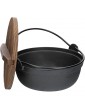 KitchenCraft WFCOOKPOT21 World of Flavours Japanese Cooking Pot with Wooden Lid Cast Iron Black 1.5 L - B083F8KNPZW