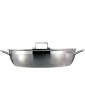 Le Creuset 962028300 3-Ply Stainless Steel Shallow Casserole with Lid 30 x 7.5 cm Silver - B003VQR2N8B