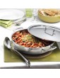 Le Creuset 962028300 3-Ply Stainless Steel Shallow Casserole with Lid 30 x 7.5 cm Silver - B003VQR2N8B