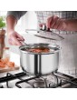 LEWIS'S Induction Pouring Saucepan with Glass Lid Mirror Polished Stainless Steel Stay Cool Handles 20cm - B08VS4T19QC