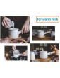 Liseng Enamel Milk Pan Butter Warmer 10cm Enamelware Saucepan Pan Cookware with Wooden Handle Perfect Size for Heating Smaller Liquid Portions. White - B08XQSF3NQQ