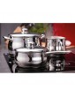 Stellar 1000 S1F4B 5-Piece Set of Large Deep Saucepans Stainless Steel 16cm 18cm and 20cm Saucepans and 22.cm Stockpot with Lids 14cm Non-Stick Milkpan Jug Induction Ready Fully Guaranteed - B01B1ECGRIY