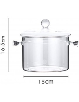 TAMUME 1.5L Glass Pot for Cooking Double Handle - B07X4CW7XBF