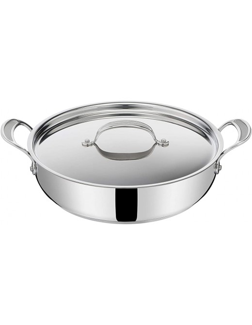 Tefal Jamie Oliver Cook's Classics Stainless Steel Shallow Pot 30 cm Non-Stick Coating Heat Indicator 100% Safe Riveted Handle Oven Safe Induction Pot E3069034 - B08F5GGZ32Q