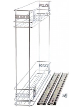 150mm Slide Pull Out Wire Basket Kitchen Larder Base Unit Cabinet Cupboard Drawer Storage - B0744JHFCCY