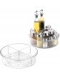 2 Pack Puricon Lazy Susan Turntable Cupboard Organiser 30*9cm 26*6.5cm Rotatable Spice Rack Fridge Organisers Acrylic Storage Rack Cupboard Condiment Spinning Tray for Kitchen Storage -Clear - B092DHXHH4I