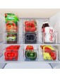FINEW Fridge Organiser Set of 4 Stackable Storage Box Small Refrigerator Organizer Bins with Handles for Kitchen Freezer Pantry Cupboards Clear BPA-Free Storage Container - B09G2FJ5GPQ