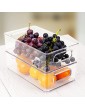 FINEW Fridge Storage Organisers 6 Pack 4 Large & 2 Small Clear Refrigerator Storage Boxes with Handle Stackable Fridge Organizers for Cupboard Kitchen Pantry Cabinet BPA Free Containers - B0948HCQWCD