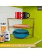 Homatz Plate Rack 3 Tier Kitchen Organiser Cupboard Storage Unit Corner Shelf Organiser Plate Holder | Copper - B096FZFF9WO