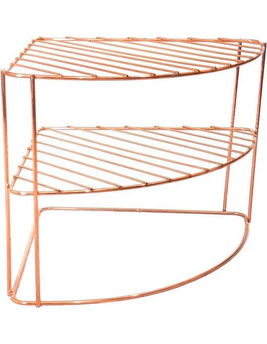 Homatz Plate Rack 3 Tier Kitchen Organiser Cupboard Storage Unit Corner Shelf Organiser Plate Holder | Copper - B096FZFF9WO