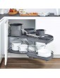 Kitchen Pull Out Shelf Organiser for Cupboard Revolving Corner Pullout Organizer for 900mm-1000mm Cabinet Grey Open Right - B08GHSTJQQS