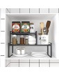 LINFIDITE Cupboard Storage Organiser Kitchen Countertop Organizer Shelf Compact Kitchen Cabinet Shelf for Kitchen Pantry Bathroom 34.5x20.5x18cm Black - B08YD8Q1V3W