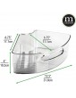 mDesign Deep Plastic Kitchen Cabinet Lazy Susan Storage Organizer Bin with Front Handle Small Pie-Shaped 1 4 Wedge 4 High Container Smoke Gray Tint - B07W95L4T1E