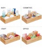 mDesign Kitchen Organiser – Storage Container with 6 Compartments for Holding Sugar Salt Pepper Utensils and Other Dining Accessories – Kitchen Storage Box Made from Bamboo – Natural - B07DQ4L6NHH