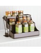 mDesign Kitchen Storage Organiser – 3-Tier Pantry Storage Solution for Spices Herbs and Jars – Plastic Kitchen Shelf Rack for Saving Space – Bronze - B07FPTP8MBM