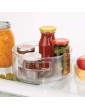 mDesign Lazy Susan Tray – Rotating Round Storage Container for Kitchen and Food Items – Ideal Cupboard Organiser for Condiments Spices and Small Utensils – Clear - B07SRDHHW1S