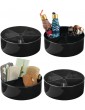 mDesign Set of 4 Lazy Susan Storage Tray – Round Rotating Cupboard Organiser with 5 Compartments – Ideal Cosmetic and Makeup Storage Container – Black - B08158GLSZV