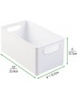 mDesign Set of 4 Plastic Storage Box – Deep Open-Top Refrigerator Storage Tray with Handle – Use as Fridge Tray Shelf Box or for Cupboard Storage – White - B08668B6WCW