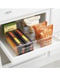 mDesign Set of 4 Plastic Storage Box – Long Open-Top Refrigerator Storage Tray with Handle – Can Be Used as Fridge Tray Shelf Box or for Cupboard Storage – Clear - B07KPKJW6ZL