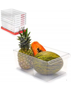 PLASTIFIC Plastic Kitchen Freezer Drawer Fridge Storage Box Rack Holder Slide Shelf Organizer Design No 14-37 x 23 x 15cm - B08N1JBW6LV