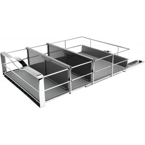 simplehuman KT1119 35cm Pull-Out Cabinet Organiser Grey Plastic with Heavy-Gauge Steel Frame W 35.0cm x H 15.2cm x D 50.8cm - B003ANGTTUN