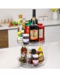 SjYsXm 2 Tier Rotating Lazy Susan Turntable Organization 9.25 Inches Kitchen Spice Racks Lazy Susan Organizer Bins for Fridge Pantry Cabinet Countertop Clear Spinning Container for Condiments - B09TVXHP29T