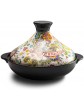 Ceramic Cooking Pot Flower Pattern Moroccan Tagine Pot Enameled Cast Iron Casserole Non Stick Saucepan Exotic Stew Pot with Lid,A,2L Color : A Size : 2L - B09ND8YH5RQ