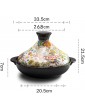 Easy to Clean Flower Pattern Moroccan Tagine Casserole Pot for Medium to Extra Large Home Cookin 2L 22.6.1 Size : 2L - B0B2VGZJJCR