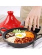 Enameled Cast Iron Tagine Cooking Tagine Medium Lead Free 23 cm Tagine with Silicone Gloves for Cooking and Stew Casserole Slow Cooker - B097QVF6C6K
