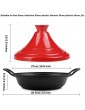 Enameled Cast Iron Tagine Cooking Tagine Medium Lead Free 23 cm Tagine with Silicone Gloves for Cooking and Stew Casserole Slow Cooker - B097QVF6C6K