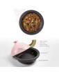 FWEOOFN Ceramic Cooking Pot 30Cm Tagine Pot with Enameled Cast Iron Base Cone-Shaped Lid and Anti-Hot Silicone Gloves Housewarming Gift,Pink Color : Green Red - B09ND9XJTQP