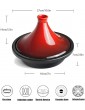 FWEOOFN Ceramic Cooking Pot Healthy Pot Cooking Pot Casseroles Cast Iron Tagine Pot Enameled Cast Iron Tangine with Lid for Different Cooking Styles and TemperatureColor:Red Color : Orange Orange - B09NBT5G7WF