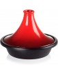 LE CREUSET Tagine with Cast Iron Base and Stoneware Funnel Lid For All Hob Types 27cm base 2.3 Litre Cerise 251382706 & Silicone Cool Tool Surface Protector Pot Holder,Jar Opener,20.5 cm,Cerise - B097MSQH78D
